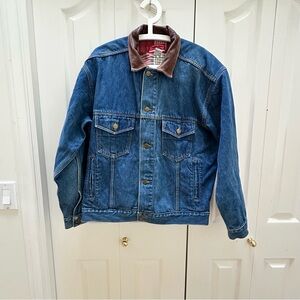 Vintage Marlboro Country Store Denim Jacket with Leather Collar M